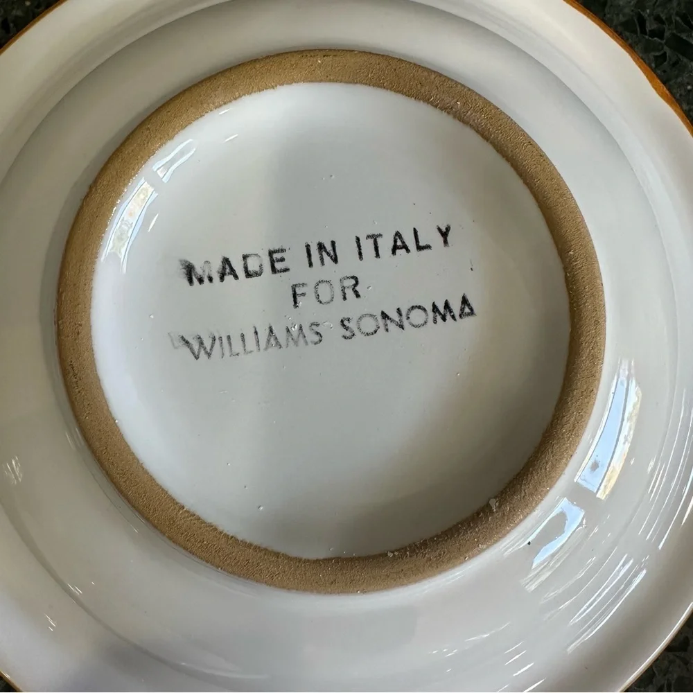 Williams Sonoma Tuscan Olives Made in Italy Hand Painted Dipping Bowls Set of 4